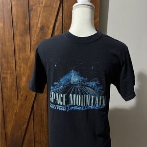 Walt Disney World Tomorrowland Space Mountain T-Shirt Small Black